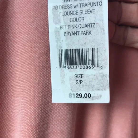 NWT HALSTON DRESS W/ FLOUNCE ALEEVE WOMENS SIZE SMALL PINK QUARTZ COLOR - Picture 7 of 13